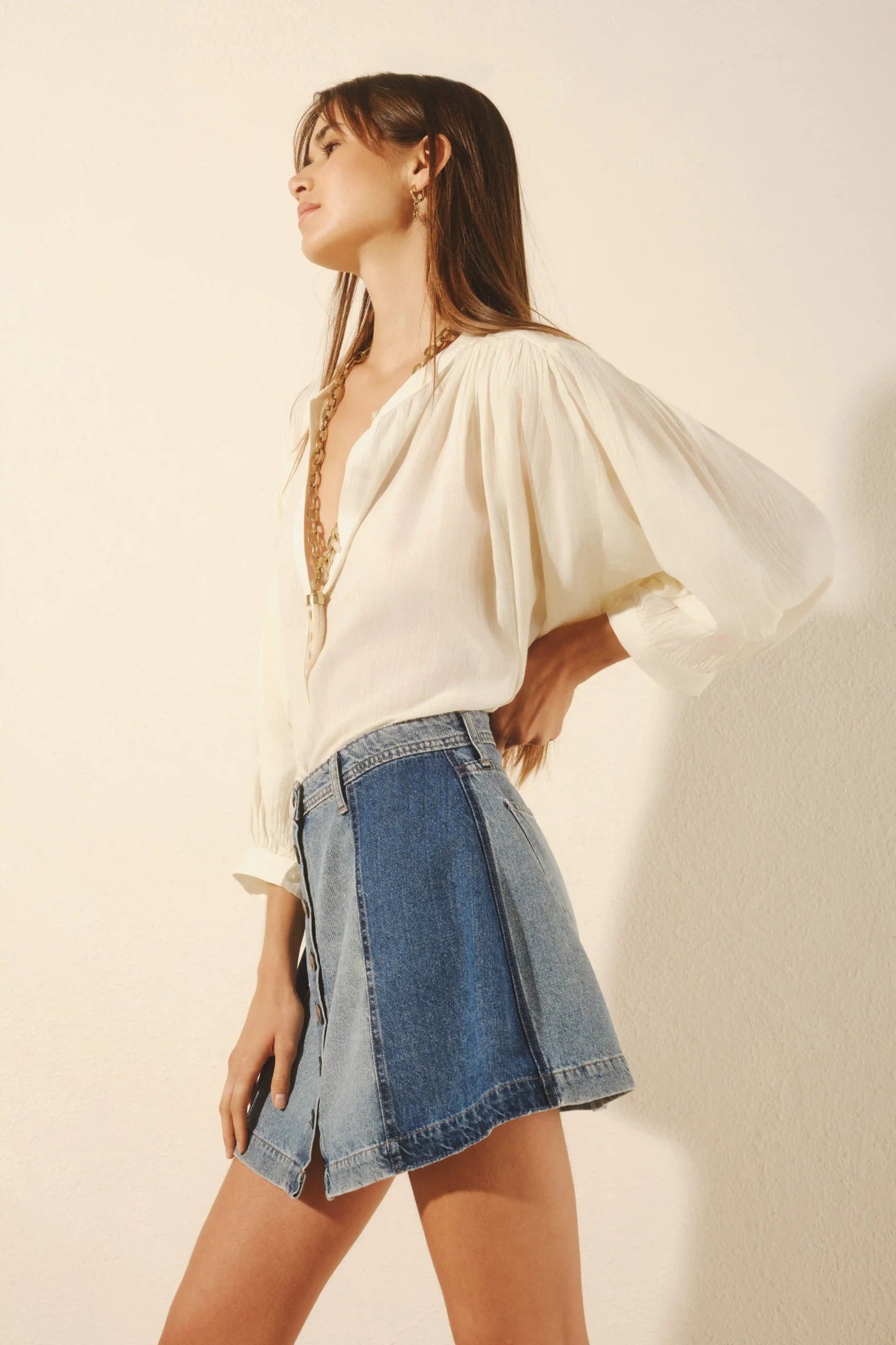 FALDA JOSEPHINE PATCH BLUE